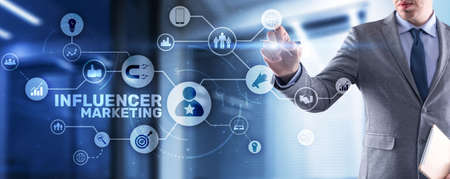 Influencer Social marketing concept. Business Internet Technologyの写真素材