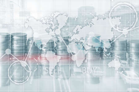 Sell and Buy concept on the background of the world map