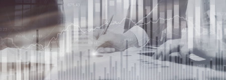 Universal Financial Background for your website. Presentation illustrationの写真素材
