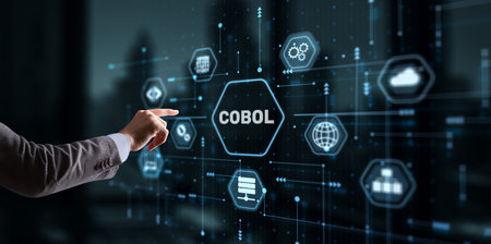 Cobol. Common Business Oriented Language. Computer programming language designed for business useの写真素材