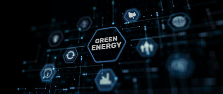 Green eco energy 2023 mixed media bannerの写真素材