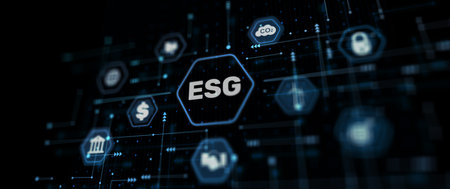 ESG Environmental Social Governance sustainable development and investment evaluatio abstract backgroundの写真素材
