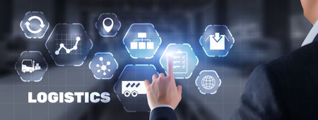 Logistic network distribution concept 2022. Smart technologyの写真素材
