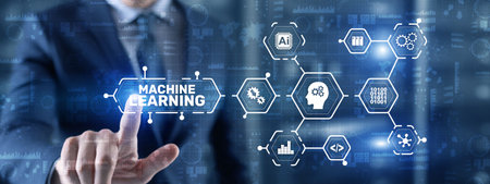 Machine Learning Modern Computer Technologies concept. Artificial intelligence AIの写真素材