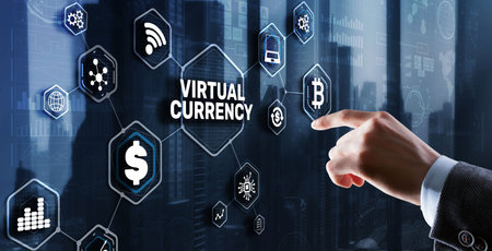 Virtual Currency Exchange Investment concept. Financial Technology Backgroundの写真素材