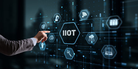 IIOT industrial internet of things concept. Technology and Businessの写真素材