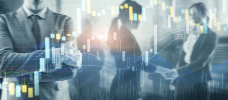 Universal financial background for presentations and websites. Mixed Mediaの写真素材