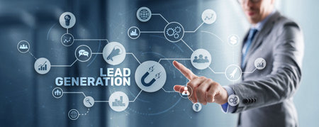 Lead Generation. Finding and identifying customers for your business products or services. Finance conceptの写真素材