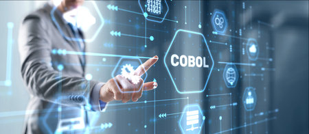 Cobol. Common Business Oriented Language. Computer programming language designed for business useの写真素材