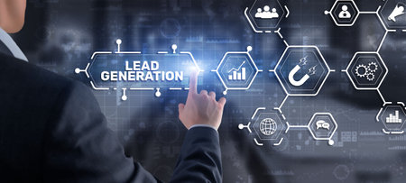 Lead Generation. Finding and identifying customers for your business products or services. Finance conceptの写真素材