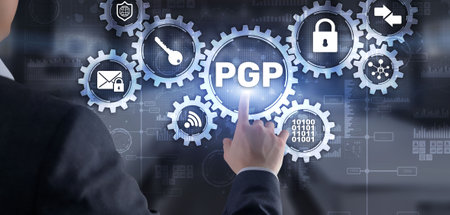 PGP. Pretty Good Privacy. Encryption and Security concept 2022の写真素材
