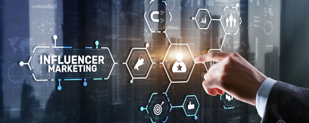 Influencer Social marketing concept. Business Internet Technologyの写真素材