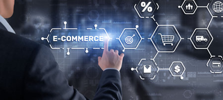 E-commerce Business Digital Marketing Concept. Electronic commerceの写真素材