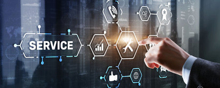 Technical Service Business Technology Internet Concept. 3D iconsの写真素材