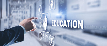 E learning Education Internet Webinar Online courses conceptの写真素材