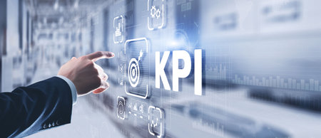 KPI Key Performance Indicator Business Internet Technology Concept on Virtual Screenの写真素材