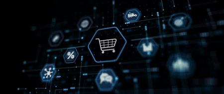 Online E-Commerce abstract business technology internet conceptの写真素材