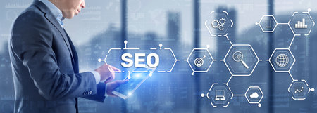 SEO. Search Engine Optimization. Information Internet Conceptの写真素材