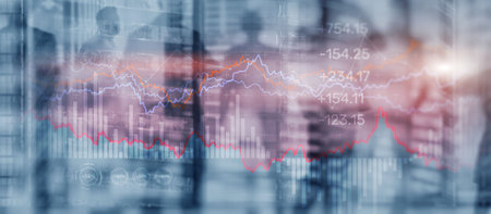 Data analyzing in forex market trading. Stock trading market background as conceptの写真素材