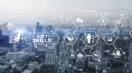 Financial concept about Soft Skills team spirit communication assertivenessの写真素材