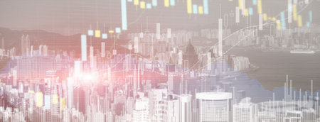Website Banner Financial growth graph. Sales increase, marketing strategy conceptの写真素材