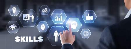 Skills Learning Personal development Competency Business concept 2022の写真素材