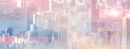Website Banner Financial growth graph. Sales increase, marketing strategy conceptの写真素材