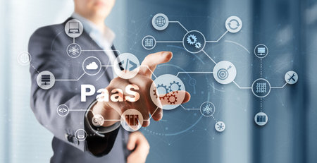 Platform as a Service. PaaS concept on virtual screenの写真素材