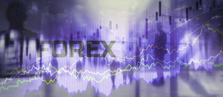 Forex exchange. Financial technology concept. Fintech. Online bankingの写真素材