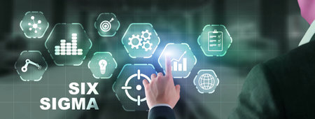 Six Manufacturing Quality control and industrial process improving conceptの写真素材