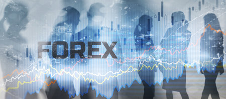 Forex exchange. Financial technology concept. Fintech. Online bankingの写真素材