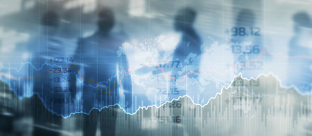 Financial graphs and diagrams. Business, economics and investment concept 2023の写真素材