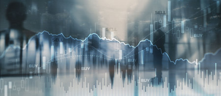 Trading investment and economics concept. Mixed Media Trade concept. Stock market universal...