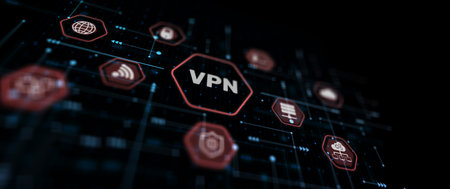 VPN network security internet privacy encryption concept. Abstract Backgroundの写真素材