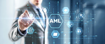 AML Anti Money Laundering Financial Bank Business Technology Conceptの写真素材