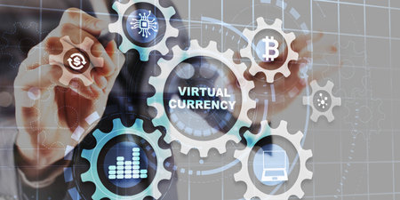 Virtual Currency Financial Technology Background Exchange Investment concept