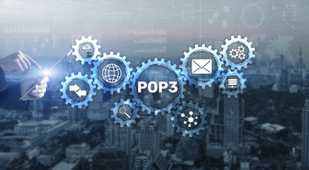 Pop3 Protocol. It Technology Internet conceptの写真素材