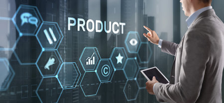 Joint development of a new product. Business Technology Internetの写真素材