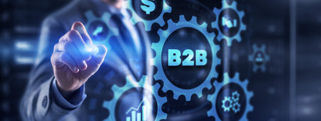 B2B. Business To Business Marketing Company Industry. Gears iconの写真素材