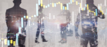 Universal financial background for presentations and websites. Mixed Mediaの写真素材