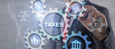 Taxation and taxes World Finance Business Banking conceptの写真素材