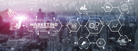 Marketing automation. Computer programs and technical solutions for automating the marketing processes enterpriseの写真素材