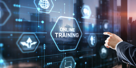 Training online Webinar E-learning Skills Business Conceptの写真素材