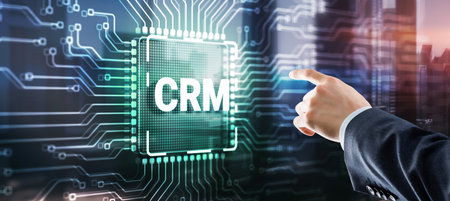 CRM Customer Relationship Management Business Internet Techology Conceptの写真素材