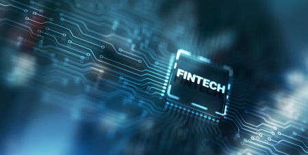 Fintech financial technology digital money internet banking conceptの写真素材