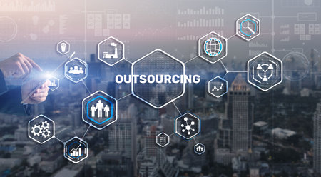 Outsourcing Business Human Resources Internet Finance Technology Conceptの写真素材