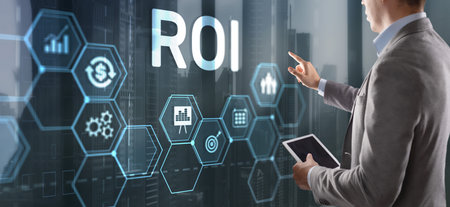 Roi Return On Investment Business Technology Analysis Finance Conceptの写真素材