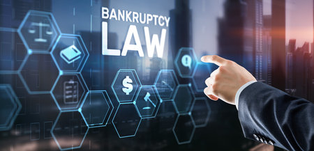 Bankruptcy law concept. Insolvency law. Company has problemsの写真素材