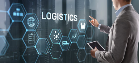 Logistic network distribution and transport concept. Goods deliveryの写真素材