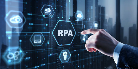 RPA Robotic Process Automation system. Artificial intelligence conceptの写真素材